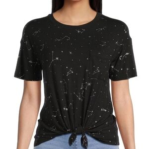 No Boundaries Black Celestial Print Short Sleeve Tee—Size M